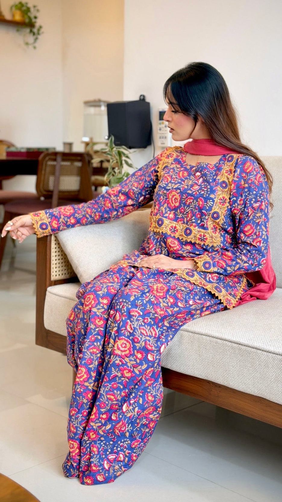 Jhilmil -Farshi 2pc Set / pure block print cotton