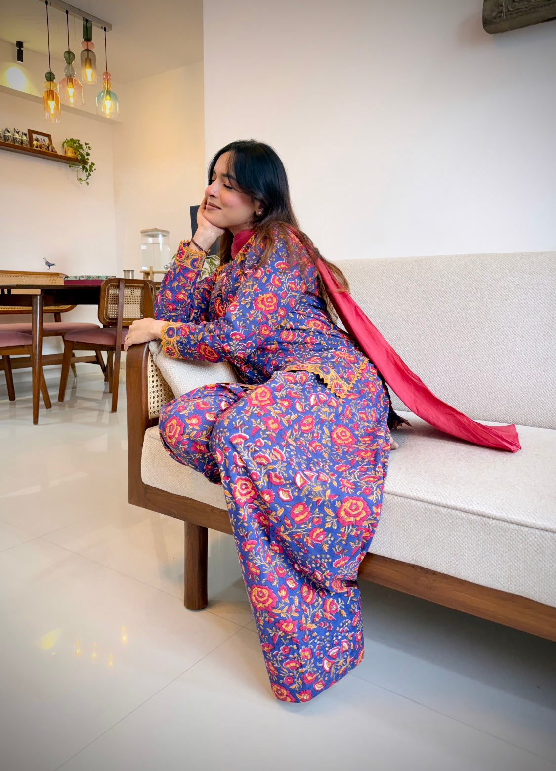 Jhilmil -Farshi 2pc Set / pure block print cotton