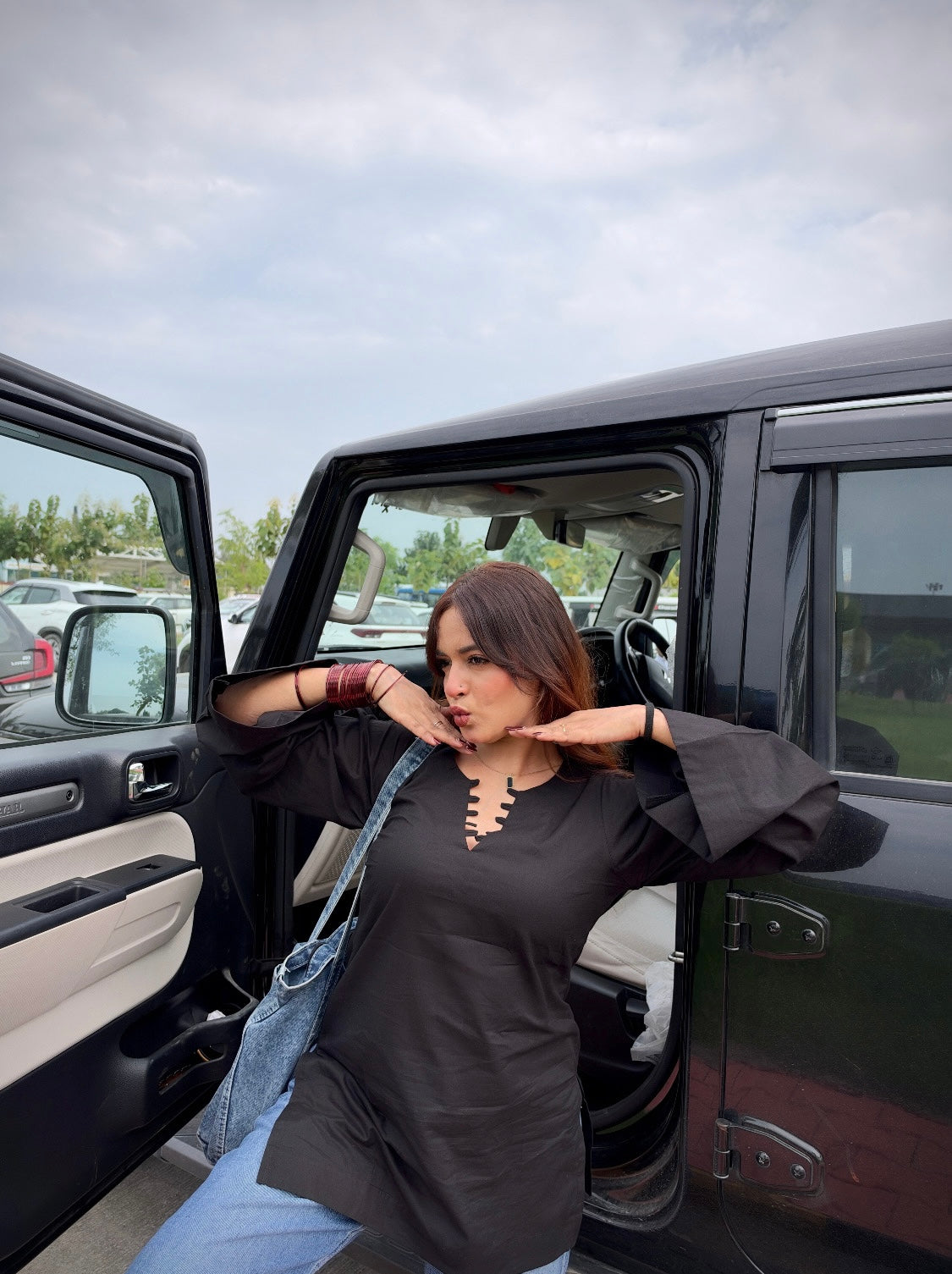 Sitara- Black Cotton Kurti