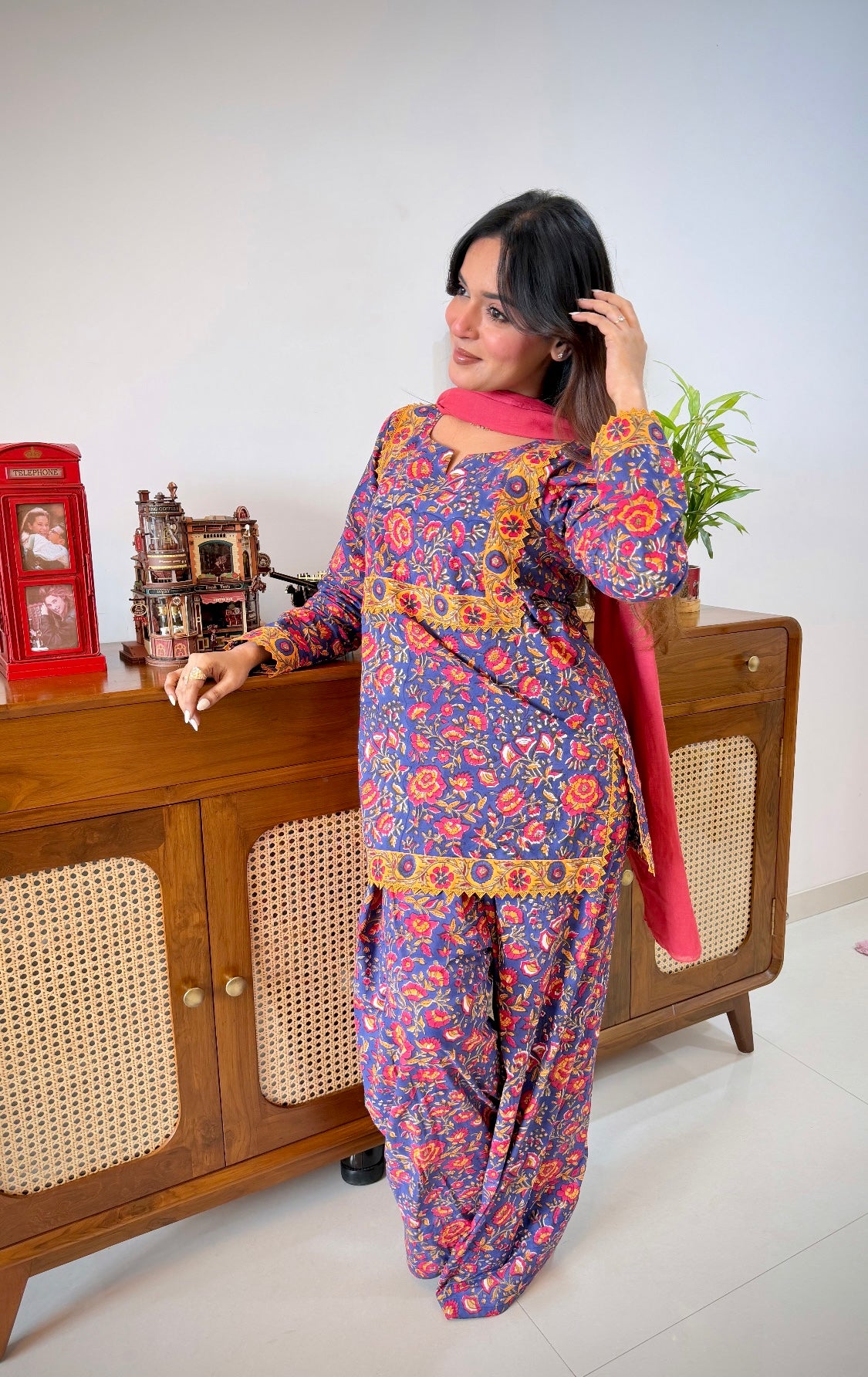 Jhilmil -Farshi 2pc Set / pure block print cotton