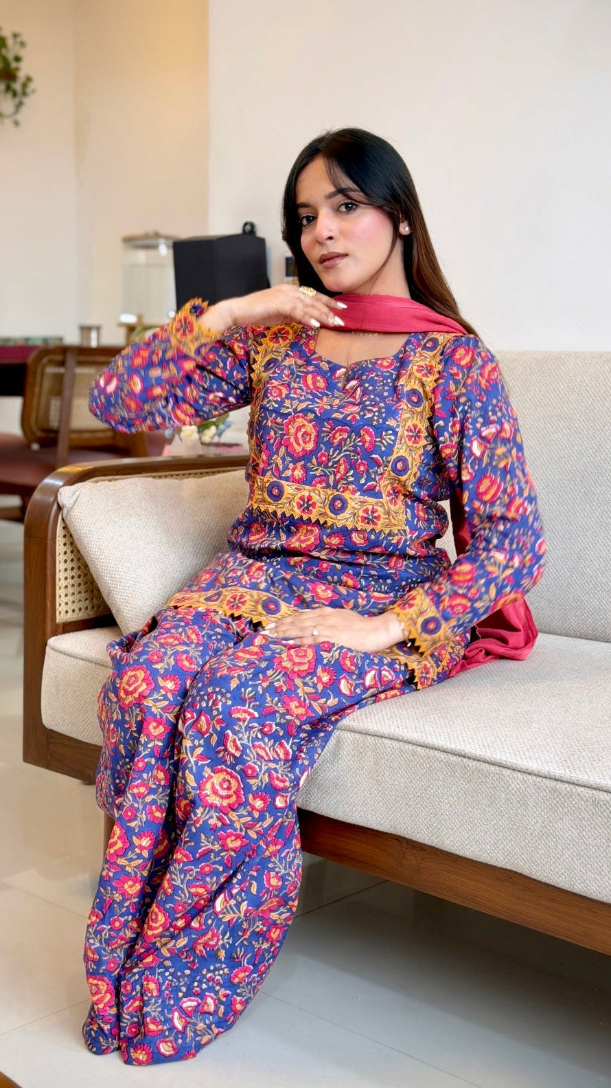 Jhilmil -Farshi 2pc Set / pure block print cotton