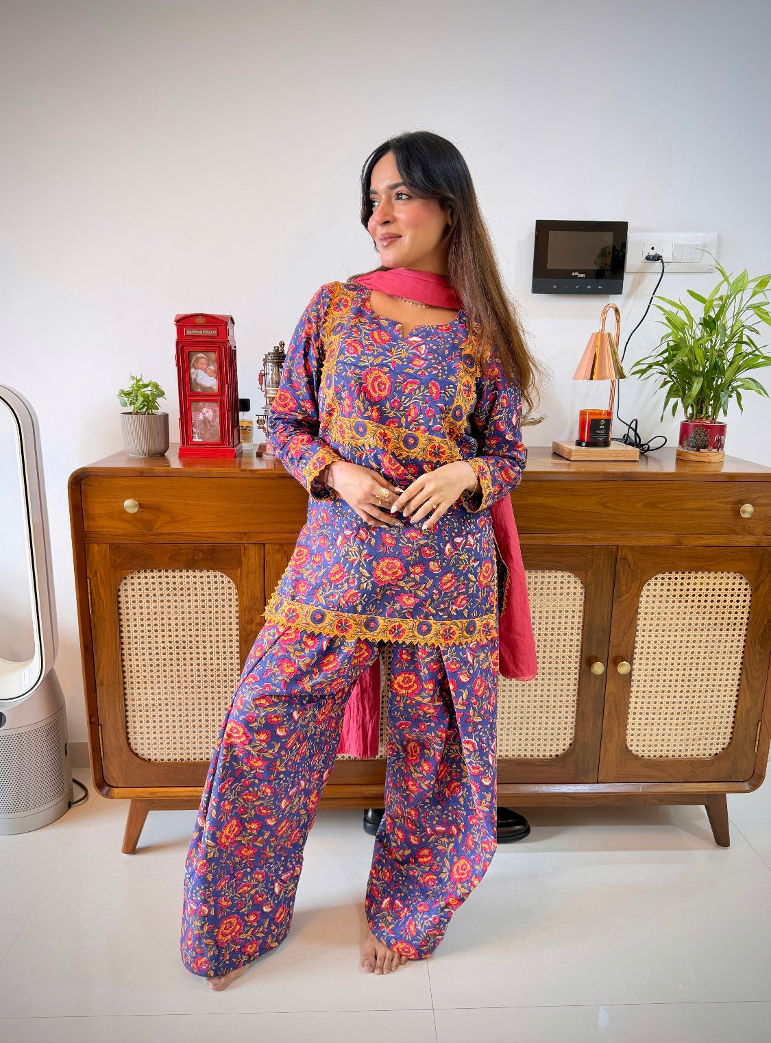 Jhilmil -Farshi 2pc Set / pure block print cotton
