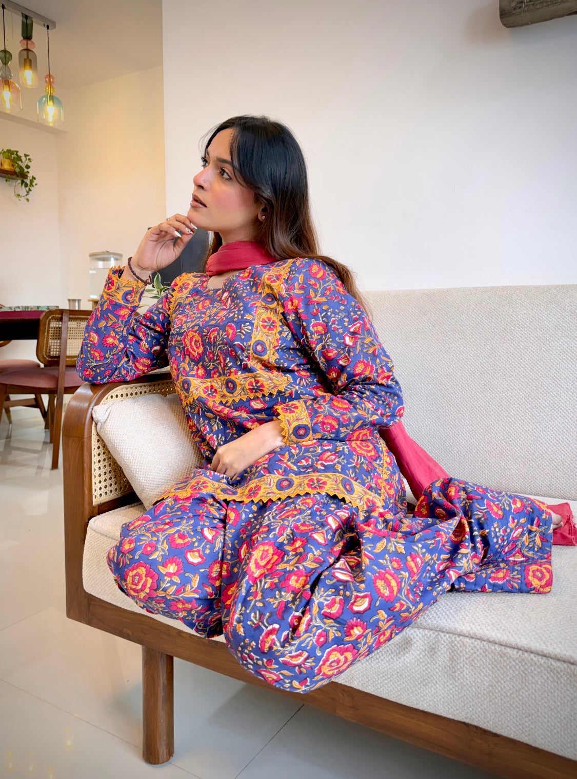 Jhilmil -Farshi 2pc Set / pure block print cotton