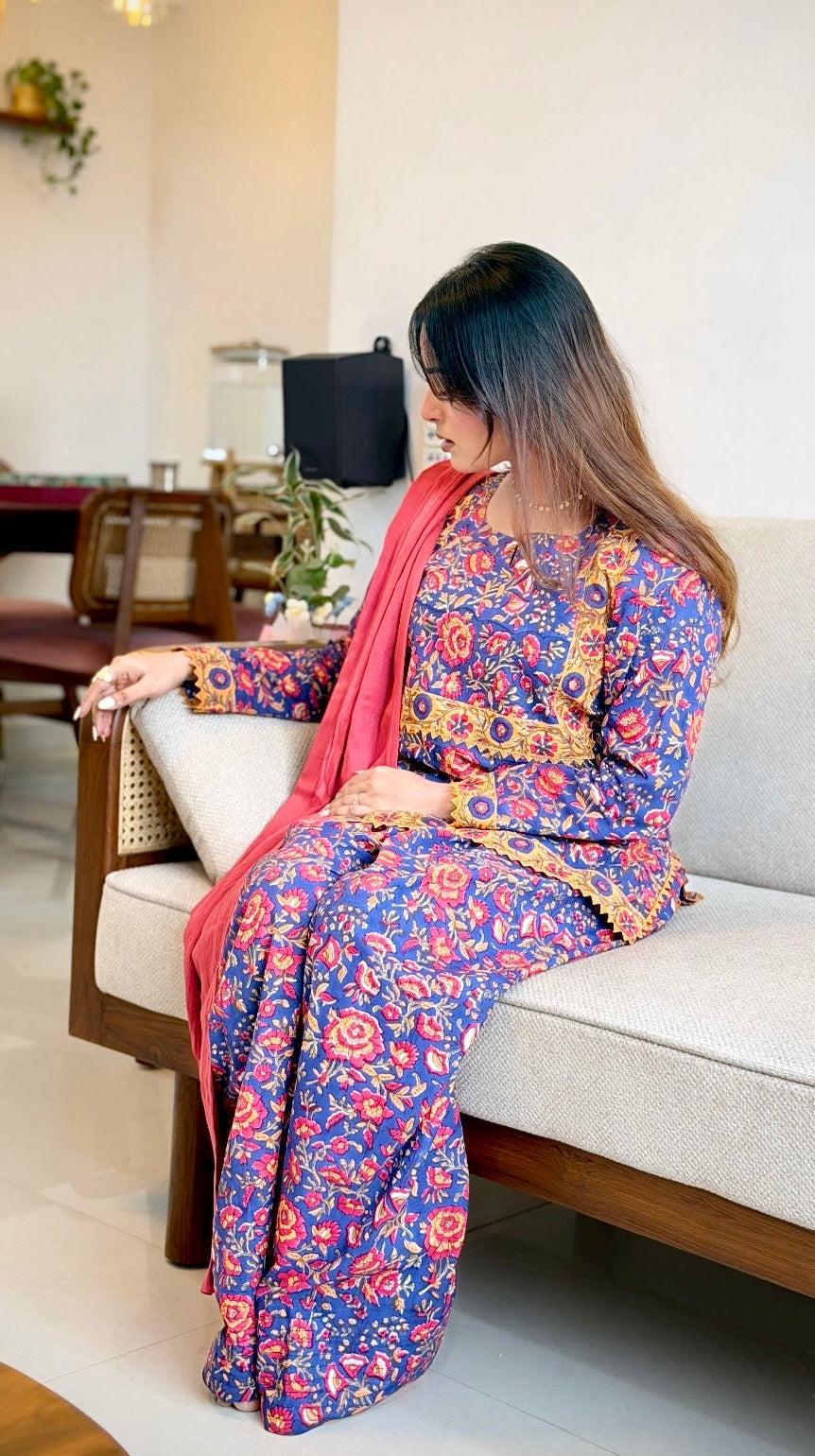 Jhilmil -Farshi 2pc Set / pure block print cotton
